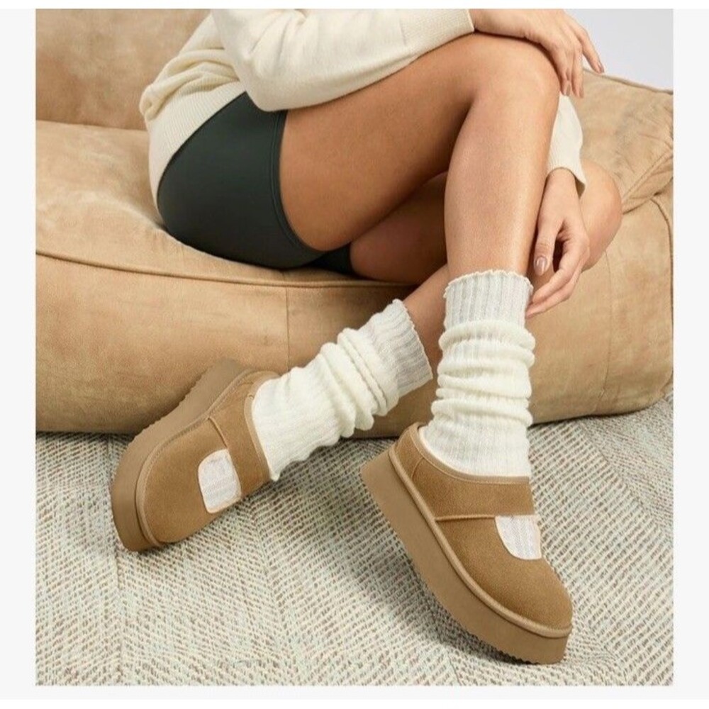 Vilanva Women Platform Suede Slippers- size 11